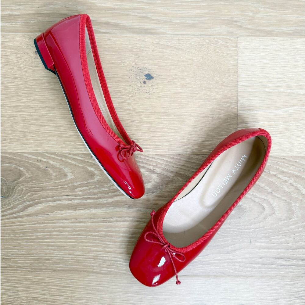 NWOT Tamara Mellon Minty Mellon Red Patent Bow Flats EU 36